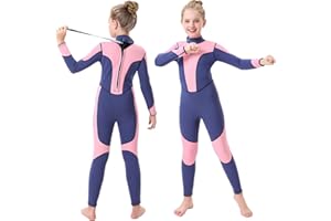 Seaskin Kids Wetsuit for Boys Girls Toddler 3mm Neoprene Wet Suits Back Zip Thermal Swimsuits for Swimming Diving Surfing