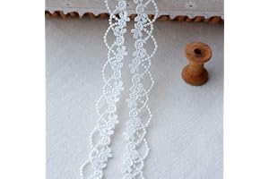 ToBeIT 15yard White Lace Trim Embroidery Lace Trim Vine lace for Decoration Edging Crafts Veils Costumes Table Runner（White-D