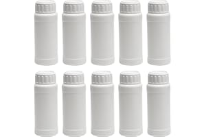 Bettomshin 10Pcs 100ml PE Plastic(Food Grade) Bottles, Wide Mouth Lab Reagent Bottle Liquid/Solid Sample Seal Sample Storage Container Chemical Bottle White