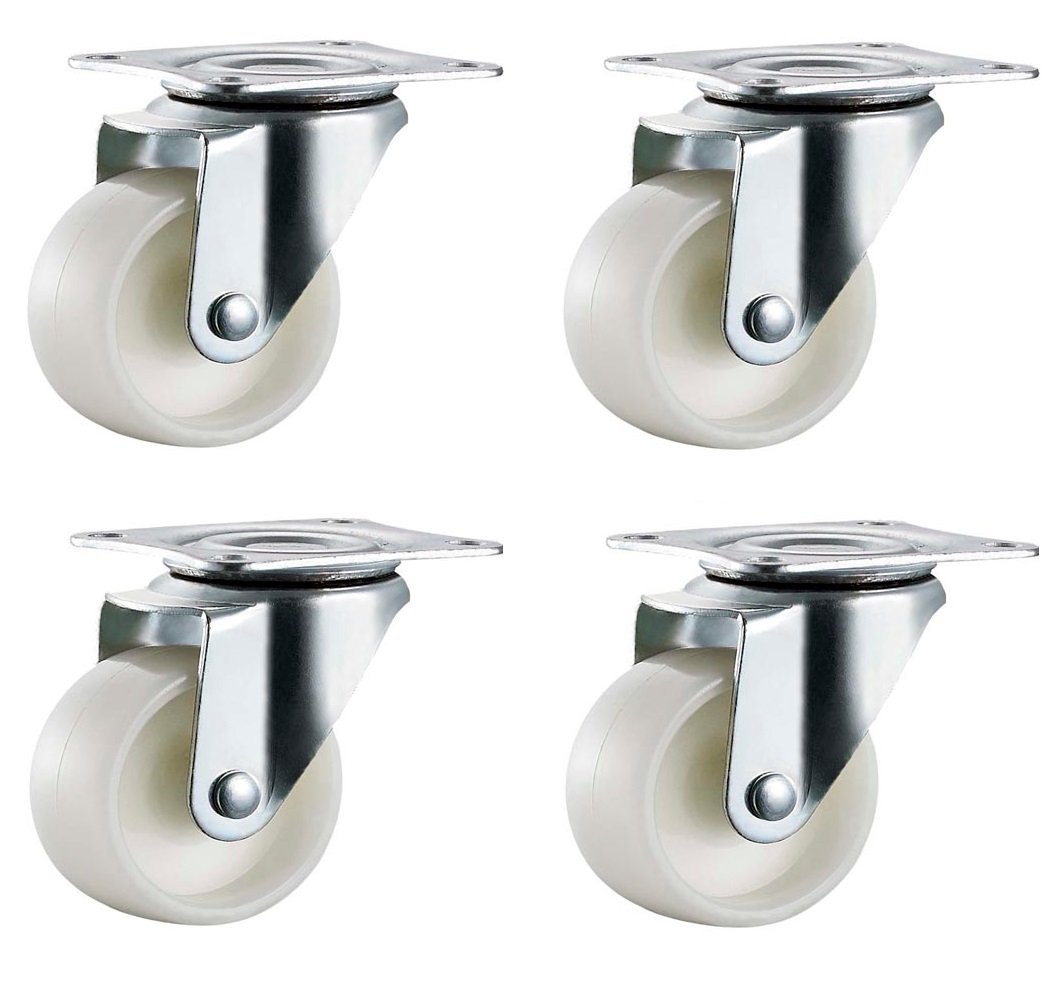 Qty. 4 x 32mm Nylon Swivel Castors - Furniture, Appliance & Equipment Small Mini Wheels by Bulldog Castors - Max 65Kg Per Set