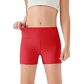Haloumoning Girls Athletic Shorts Kids High Waisted Yoga Dance Biker Shorts Comfy Gymnastics Shorts 5-14Y