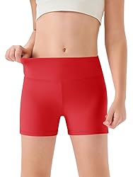 Haloumoning Girls Athletic Shorts Kids High Waisted