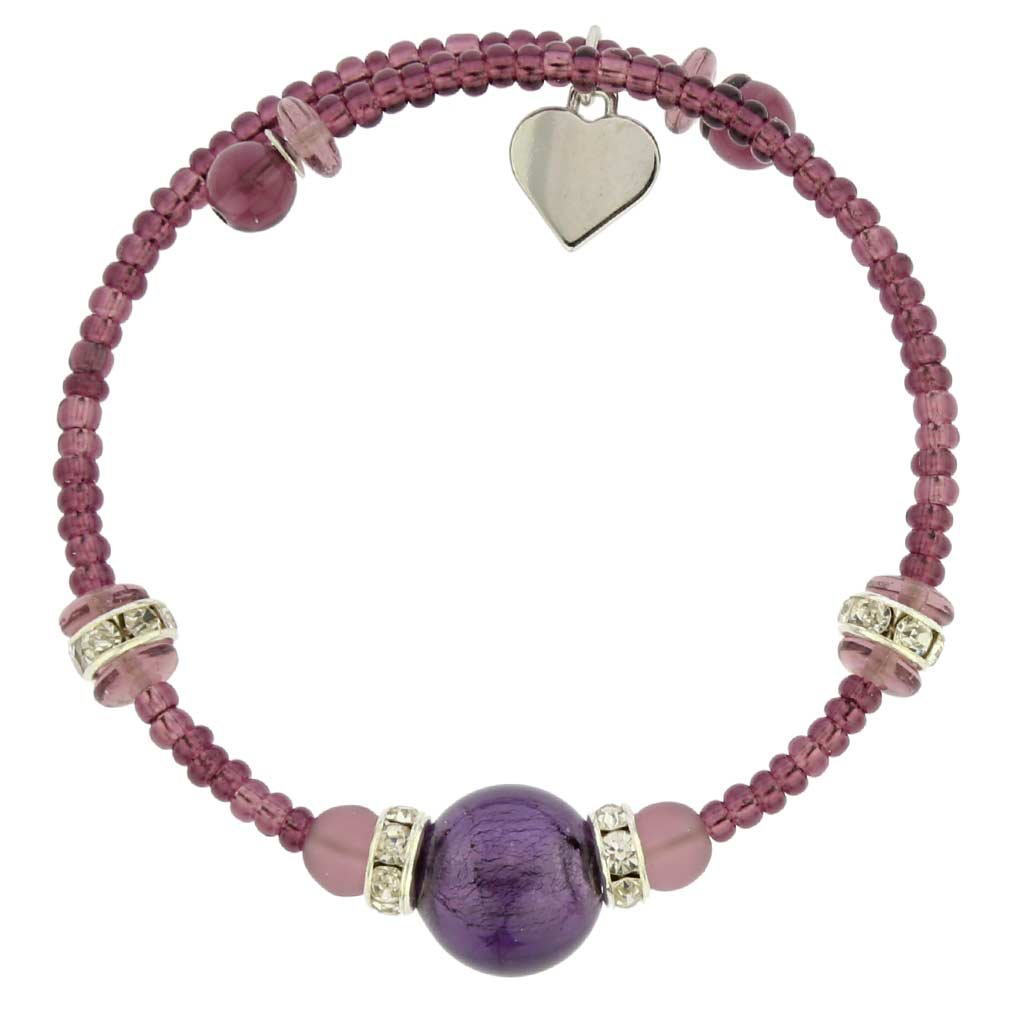 Glass Of Venice Carino Murano Glass Bracelet - Purple