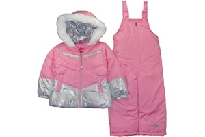LONDON FOG girls Snowsuit With Snowbib and Puffer Jacket