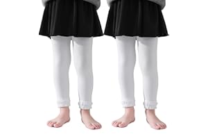 EPEIUS Baby Footless Tights Infant and Toddler Girls Cotton Ruffle Tights Kids Leggings Clothes Pantyhose 2/3 Pack