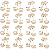 Hobbspring 16Pcs Metal Fruit Charms 18K Gold Plated Cute Fruit Charm 3D Imitation Cherry Charms Gold Cherry Charm for Jewelry Necklace Bracelets Earrings Making DIY Crafts