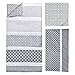 Gray Ombre Abstract Geometric Stripe 3 Piece Baby Crib Bedding Set