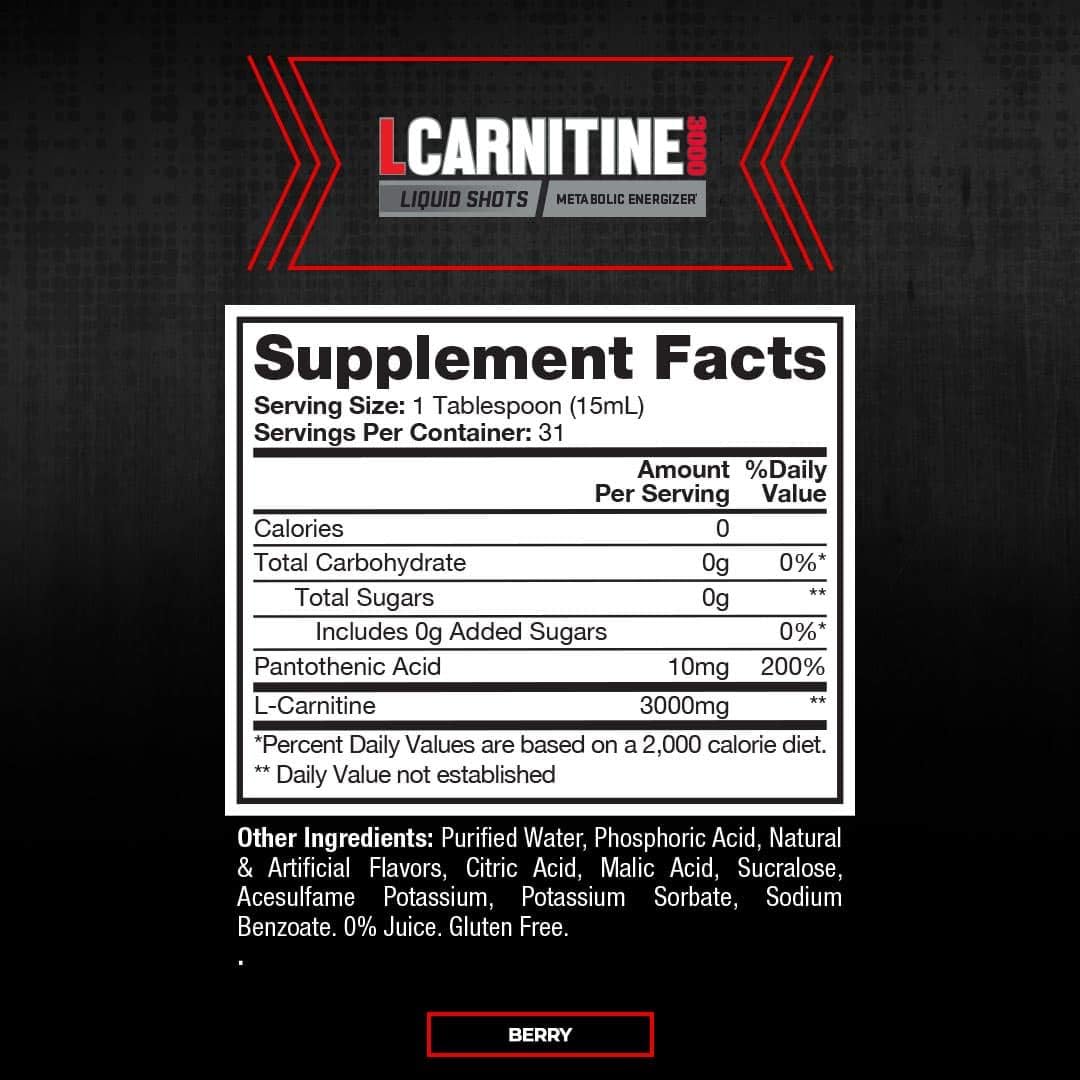 ProSupps® L-Carnitine 3000 Liquid Fat Burner, Stimulant Free Metabolic Enhancer, (31 Servings, Berry Flavor): Health & Personal Care