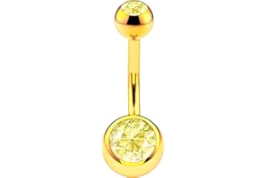 From da Phactory Surgical Steel Belly Button Rings CZ Navel Rings, Belly Rings, Belly Navel Piercing Jewelry, Belly Piercing 