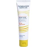 Seaweed Bath Co. Hydrate & Protect Dewy Skin Face Lotion SPF 30 Broad Spectrum Zinc Oxide Facial Sunscreen, 2 Ounce, Sustainably Harvested Seaweed, Hyaluronic Acid, Squalane