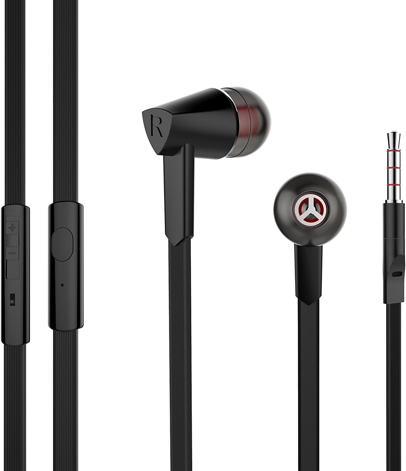 Earbuds, XuDirect SE570 Wired Earphones with Microphone Line Control In-ear Headphones Black