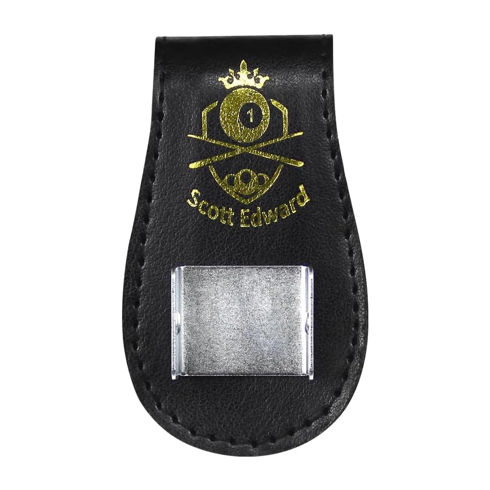 Photo 1 of Scott Edward Magnetic Pool Cue Chalk Holder with Belt Clip, PU Leather Billiard Chalk Holder, Portable Snooker Billiards Accessories