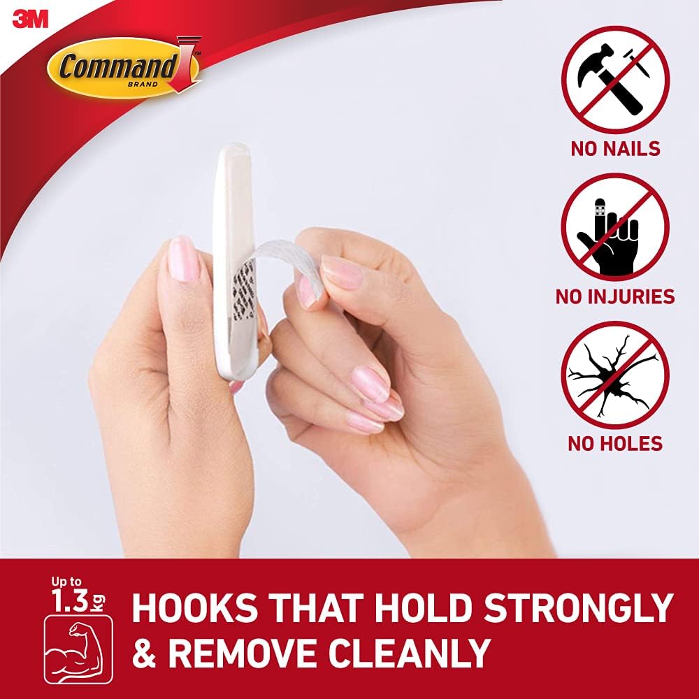 Command Medium Designer Hooks, White, 2-Hooks, Organize & Decorate Damage-Free: Home Improvement