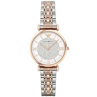 AR1926 White Crystal Pave Dial T-Bar Watch for Women