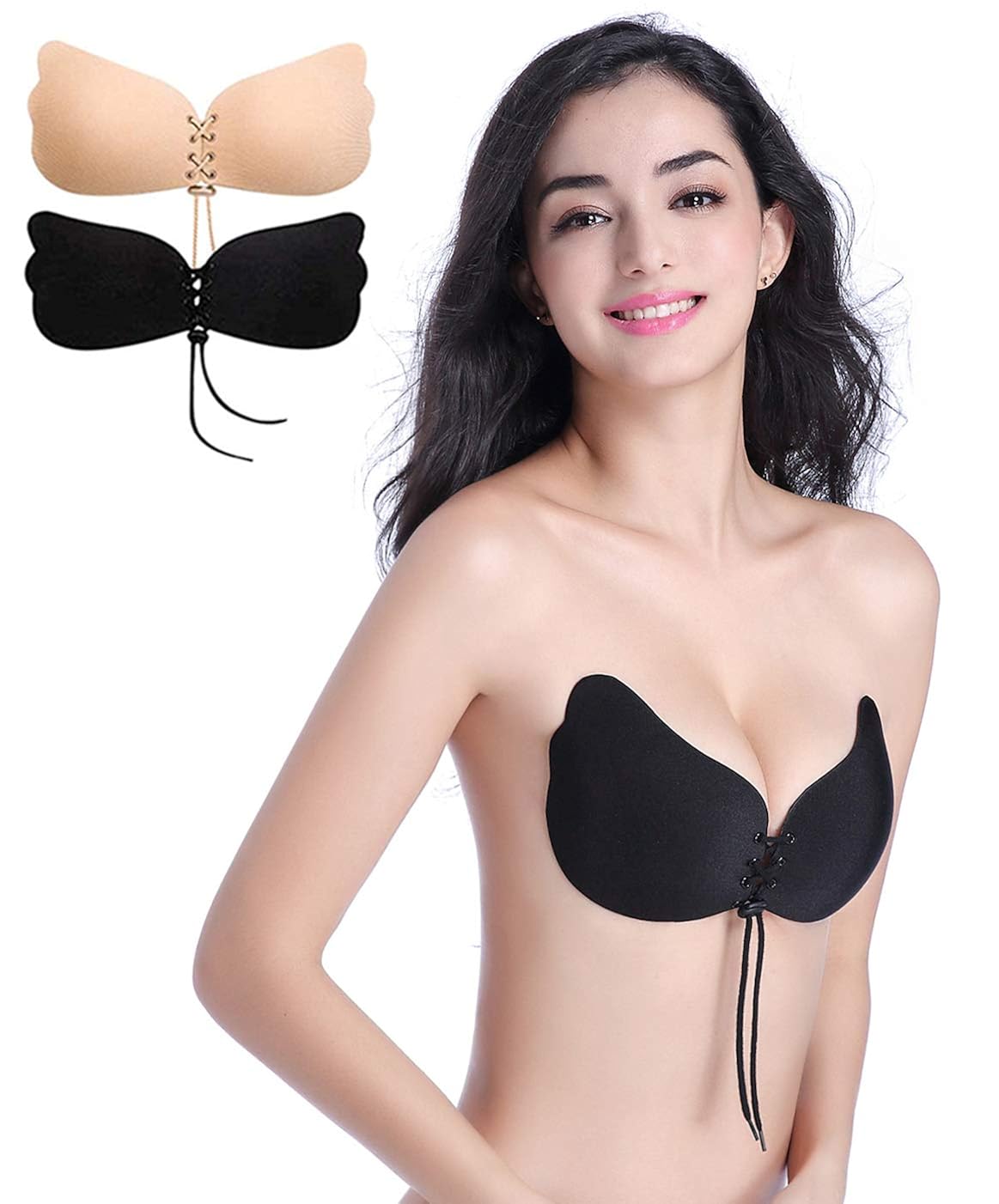 Sticky Bra, Breathable Strapless Bra Adhesive Push Up Backless Bras for