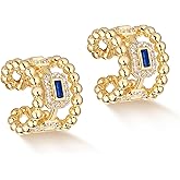 MYEARS Women Ear Cuff Earrings Gold Non Pierced Cartilage Clip on Open Wrap Hoop Rainbow Cubic Zirconia 14K Gold Plated Simple Hypoallergenic Everyday Jewelry