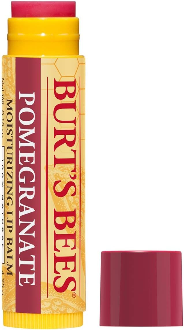 Burts Bees Pomegranate Moisturizing Lip Balm, 0.15 oz, Red - Image 3