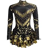 Women Sparkly Sequins Mirrour Long Sleeve Stretch Minis Dress Night Party Club Dancer Celebrity Stage Outfit
