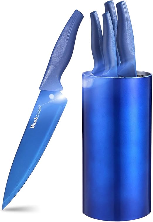 Amazon Com Wanbasion Kitchen Knife Set Block Stainless Steel
