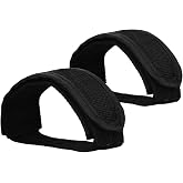 Black Bike Pedal Straps, 2 Pcs Beam Style Heavy Duty Nylon Anti-Slip Adjustable Foot Straps for Fixed Gear Bikes