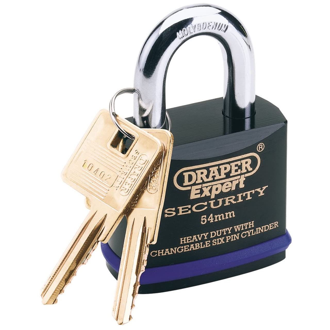 Draper 64193 Heavy Duty Solid Steel Padlock 54 Millimeters