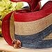 Rustic Patriotic Burlap Striped Ribbon - 2 1/2