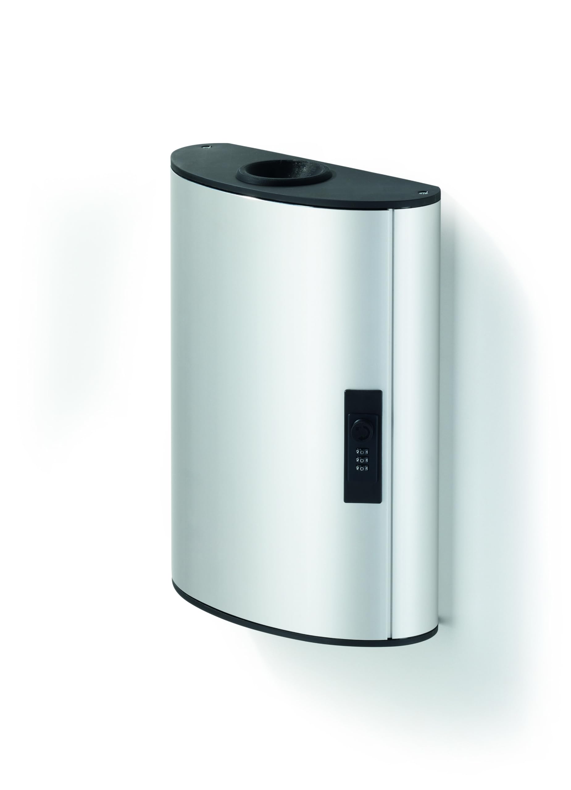 Durable Key Safe Box Plus - Wall Mounted Combination Lock Key Holder Cabinet for up to 54 Key Clip Keys with aditional key drop off slot - Aluminium Keysafe including 6 Key Clip Tags, Silver