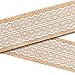 KINGLAKE 197 Inches Natural Burlap Craft Ribbon with Lace Trims for Rustic Wedding Craft Jute Hessian