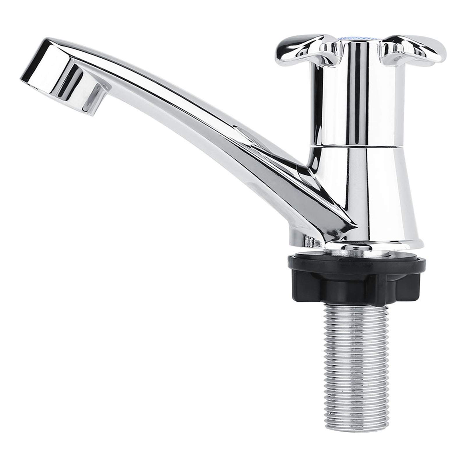 Basin Faucet Single Handle Water Nozzle Cold Water Tap G1/2 Electroplate for Bathroom Kitchen Rest Room Bathtub(Blossom Handle G1/2)