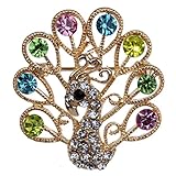 Yazilind Jewelry Stylish Gold Plated Colorful Crystal Cute Animals Style Brooches for Wedding Party