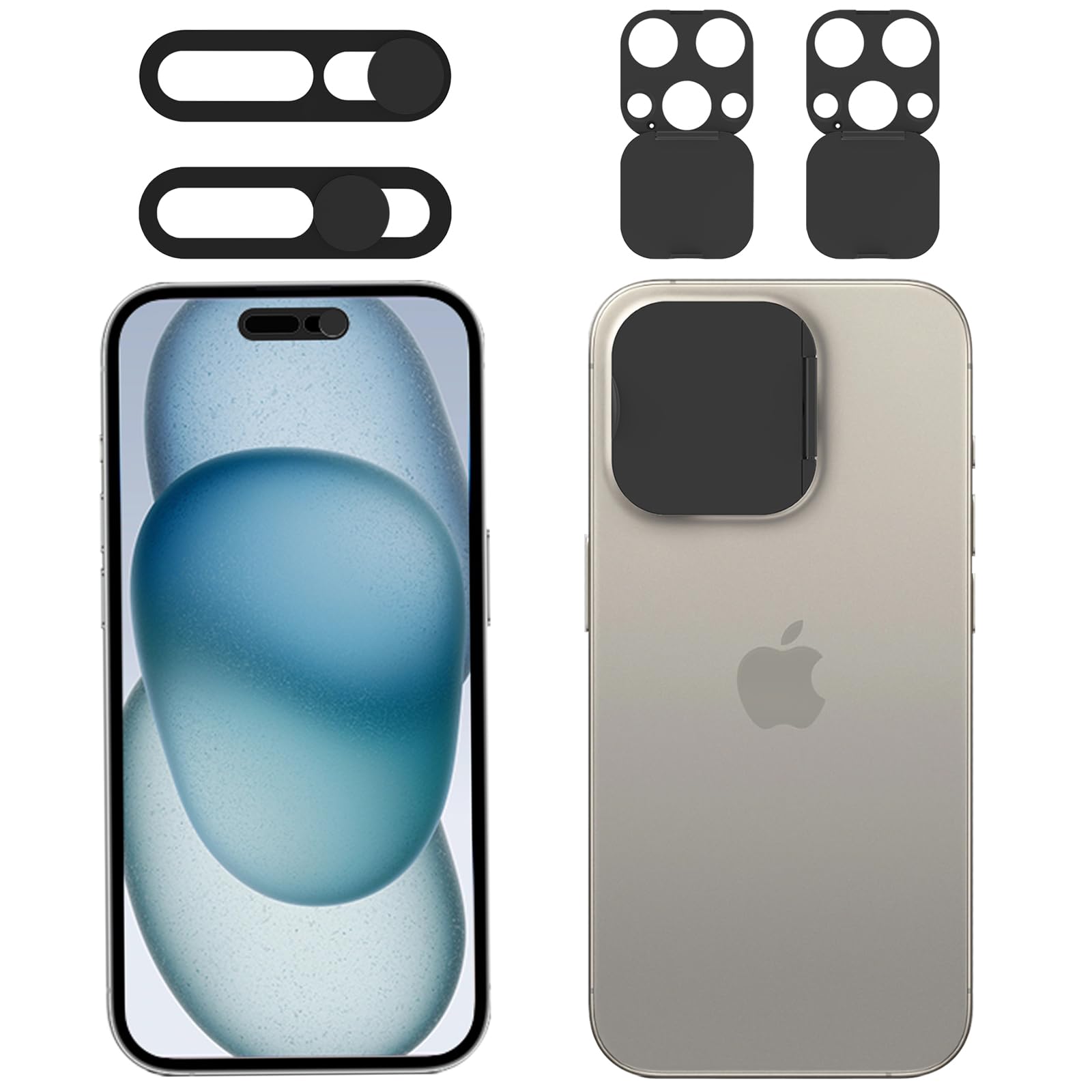 Photo 1 of EYSOFT Privacy Cover Compatible for 15 Pro/iPhone 15 Pro Max with Front Camera Cover,Protect Privacy and Security But Not Affect Facial Recognition?2Pack?