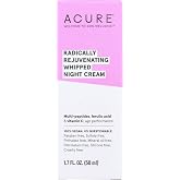 Acure Radically Rejuvenating Whipped Night Cream - 1.7 fl oz | Anti Aging Peptide Night Face Cream for Women &amp; Men, Hydrating &amp; Renewing Moisturizer for Fine Lines and Dark Spots