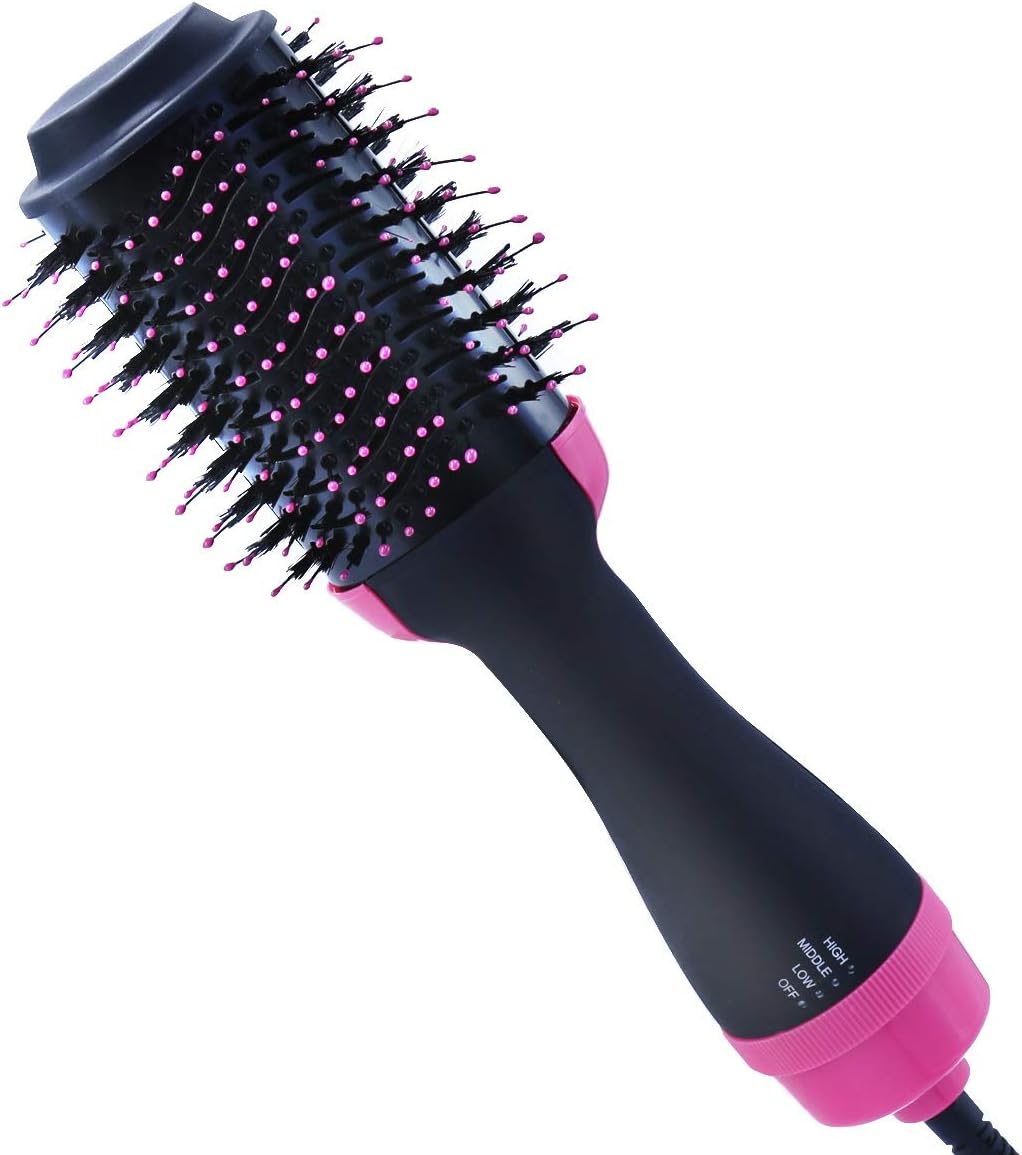 Hot Air Brush,One-Step Hair Dryer brush 4 in 1 Electric Negative Ion Hair Dryer &Hair Volumizer &Hair Styler for Fast Drying, Straightening, Curling,Styling
