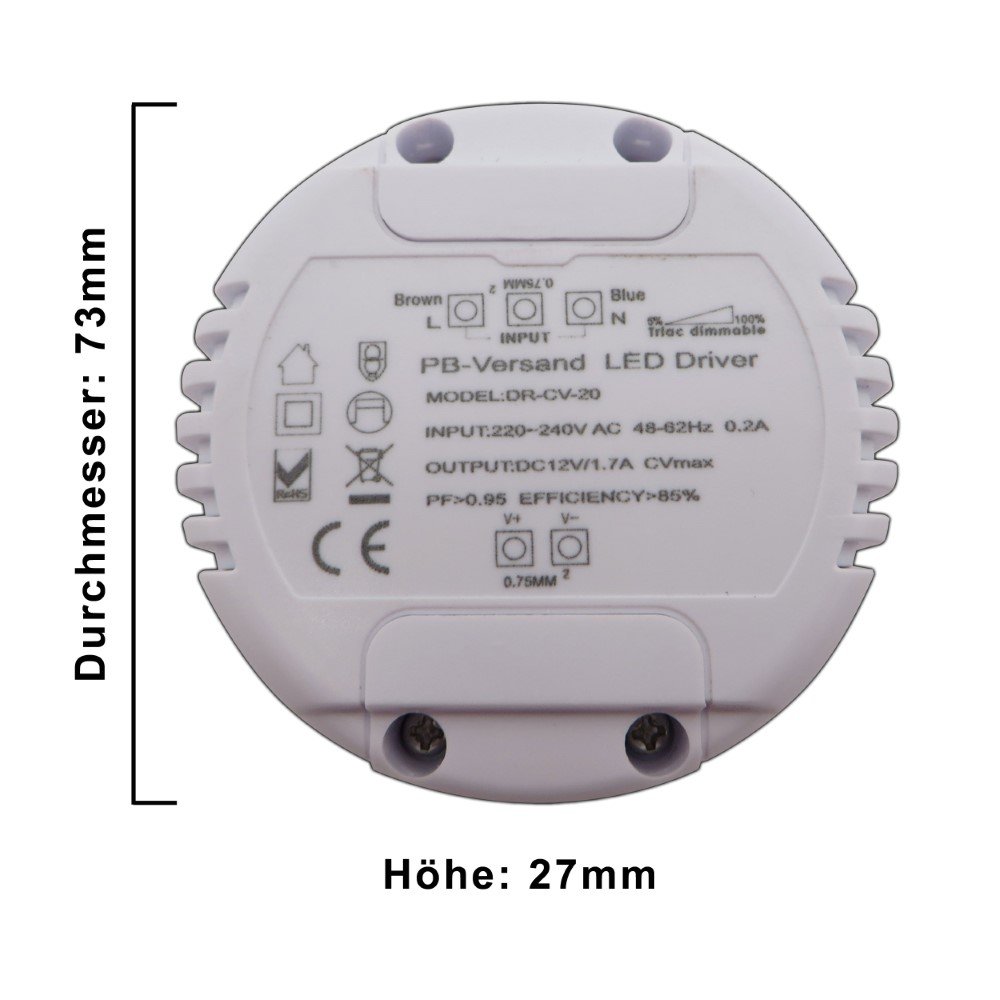 ledsone IP67 Waterproof LED Pilot Power Supply Transformer 240 V DC 12