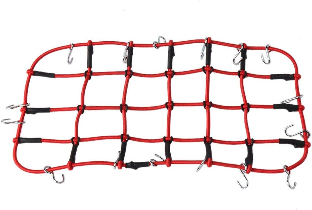 1/10 Scale RC Rock Crawler Accessory Luggage Roof Rack Net RED for D90 D110 Traxxas TRX-4 Trx4 Rc Car&(Color:Red)