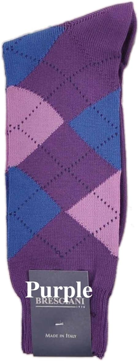 One Pair Stunning Soft Cotton Mid-Calf Argyle Socks