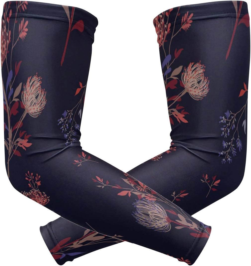 JIAJIA Mens Arm Sleeve Floral Botanical Motifs Flower Print Ice Silk Running Arm