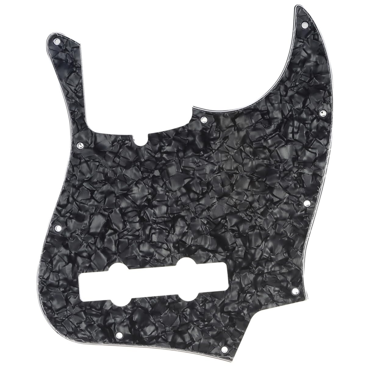 Musiclily Pro 5-String 10-Hole Contemporary J Bass Pickguard for Fender American Jazz Bass, 4Ply Black Pearl