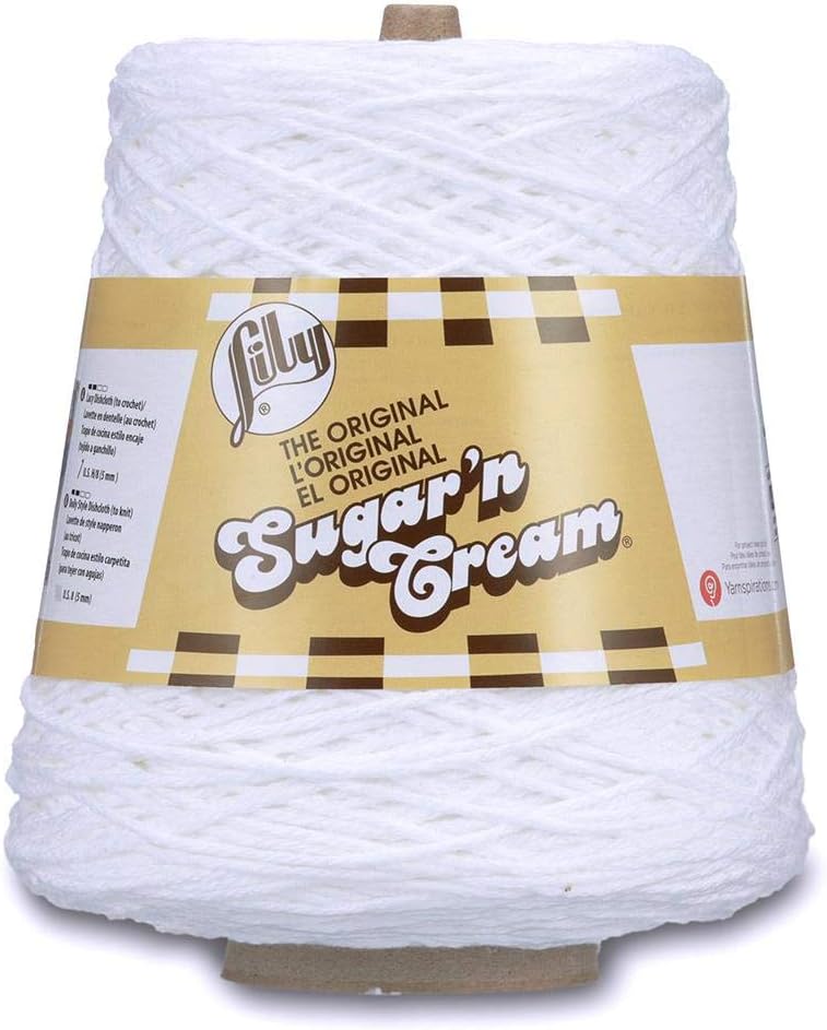 Lily Sugar'n Cream Cone Yarn, White