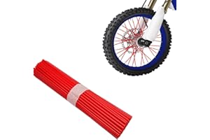 Suvnie 72PCS Dirt Bike Spoke Skins Covers, Universal Wheel Rims Wraps Pipe Trim, Spoke Covers Decoration Protector for Dirt Bike Off-Road Wheelchair Bicycle, Motorcycle Accessories (Red)