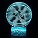 3D Optical Illusion Smart 7 Colors Night Light Table Desk Lamp with USB Power Cable for Rocket Fans Gift
