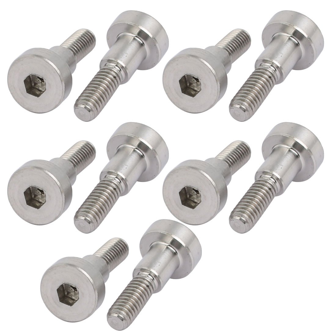 Sourcingmap 10pcs 304 Stainless Steel Hex Socket Shoulder Bolt 5mm Shoulder Dia 6mm Shoulder Length M4 Thread โ image 1