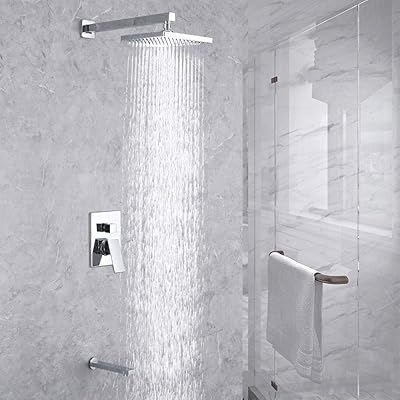 Buy Kes Shower System With Tub Spout Rain Shower Head Tub Faucet Shower Faucet Set Polished Finish Xb6233 Ch Online In Indonesia B07c6jp7vk