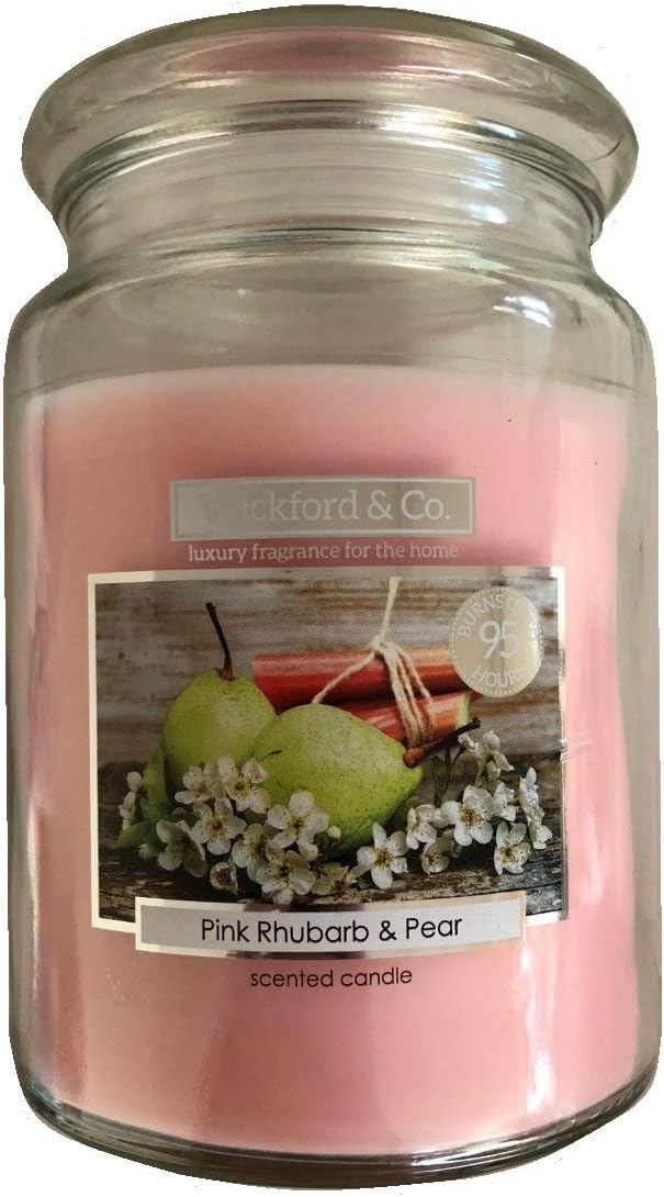 Wickford & Co. Large Scented Candle In Glass Jar 15cm 450g Rhubarb
