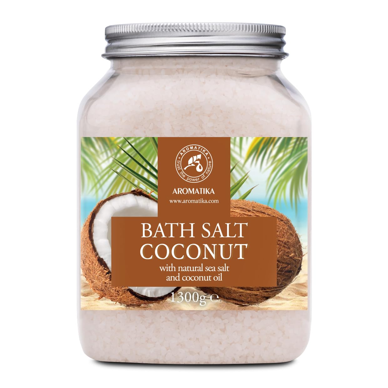 Bath Sea Salt Coconut 1300g - Coconut Oil for Bath Soak - Natural Sea Salt - Body Care - Beauty - Wellness - Relaxation - Aromatherapy Bath Salts - Exotic Scent