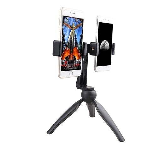 Dual Device Tripod, Monopole, Hand-Grip Mount Adapter for Live