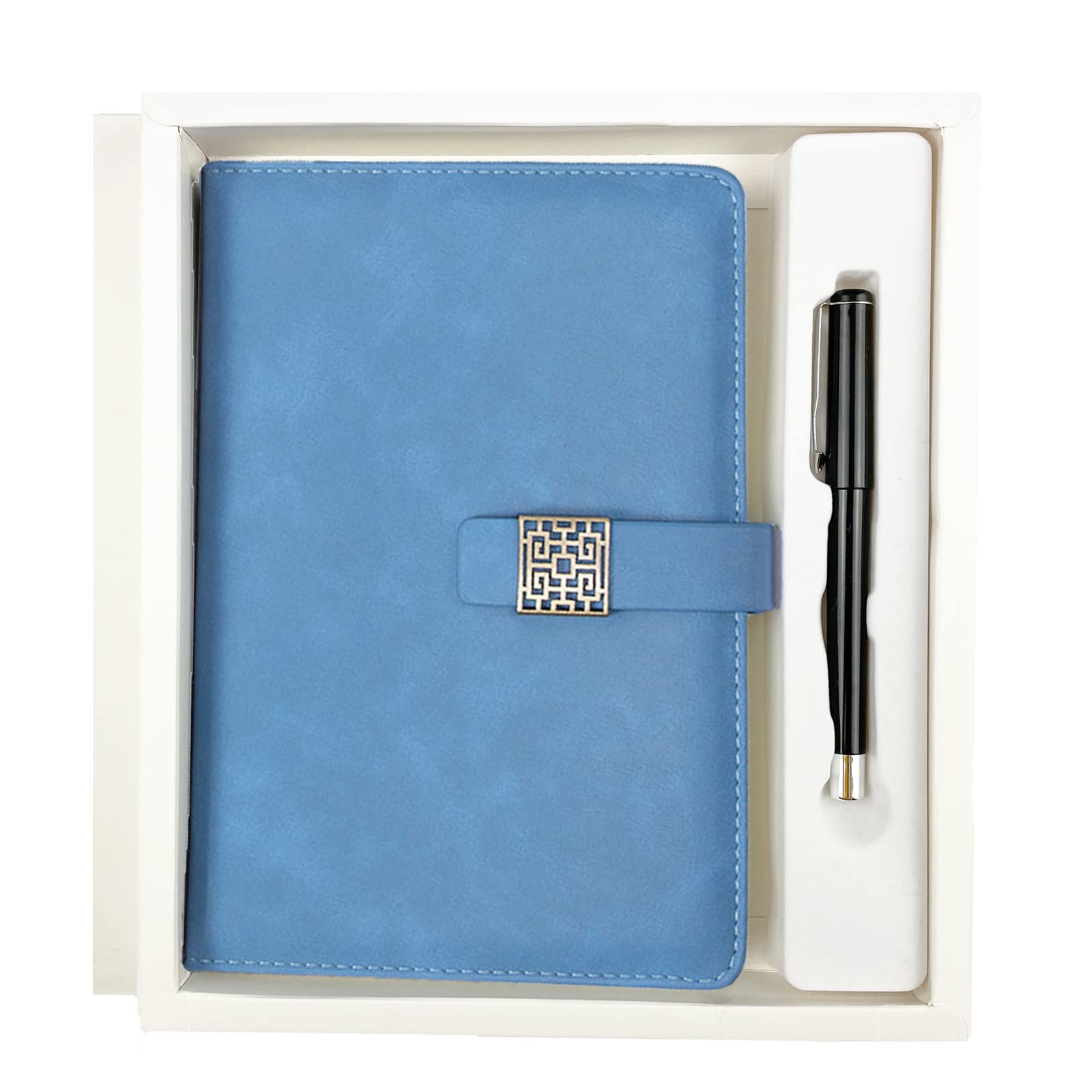 YEZIDE A5 Notebook with Pen 200 Lined Pages Leather Notebook Pen Set Thick Classic Luxury Journal Notepad Diary Stationary Gift Sets for Women or Man