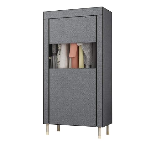 Hmeigui Portable Wardrobe Closet Small Cloth Wardrobe Shelf Non