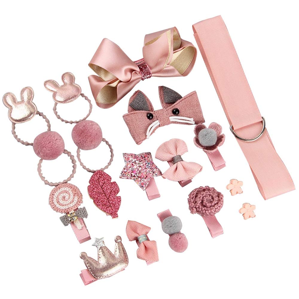 DONGKER 18PCS Pet Hair Clip,Cat Bowknot Hairpins Pet Dog Hair Bows knot w/Rubber Bands for Cats Dogs Kitten Puppies