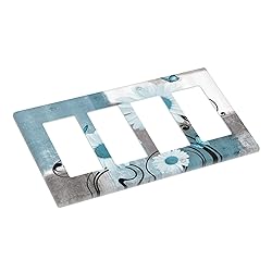 Flower Daisy Floral Teal Gray Abstract Quad Rocker